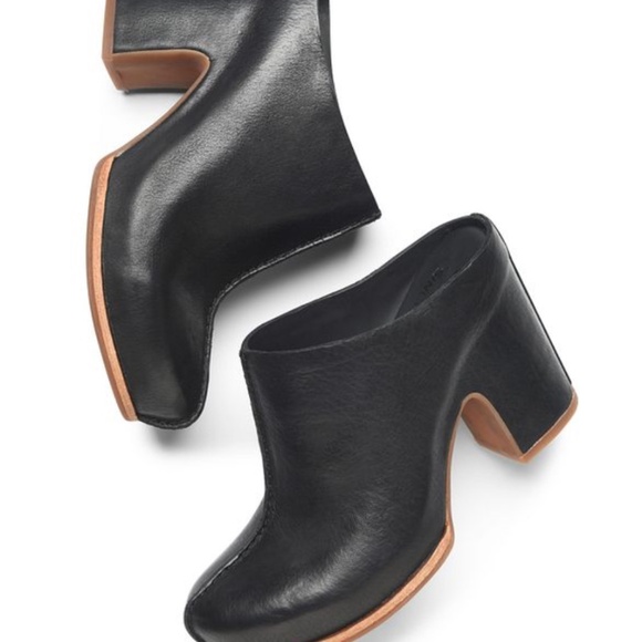 Kork-Ease Shoes - Kork-Ease Sagano Black Leather Wrapped Platform Mules-New In Box